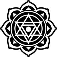 A glyph style icon of energy chakra symbol vector