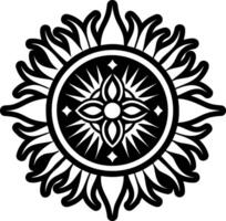 A solid style icon of healing rays symbol vector
