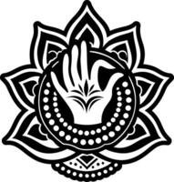A solid style icon of karana mudra symbol vector