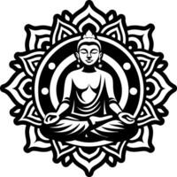 A glyph style icon of buddha meditation symbol vector