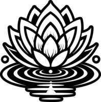 A solid style icon of floating lotus symbol vector