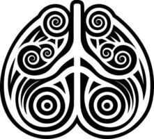 A solid style icon of breath symbol vector