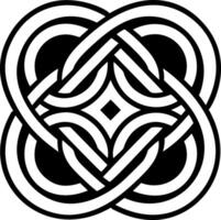 A glyph style icon of infinity knot symbol vector