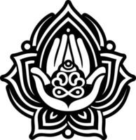 A glyph style icon of praying symbol vector