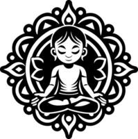 A glyph style icon of child pose symbol vector