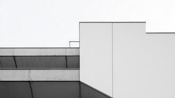 Contemporary architecture showcasing minimalistic design elements in an urban setting during overcast weather photo