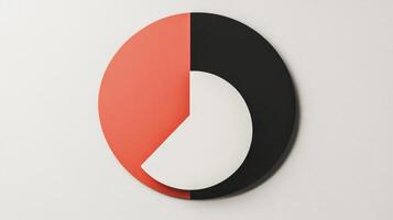 Abstract circular artwork in red, white, and black hanging on a minimalist wall in a contemporary setting during daylight photo