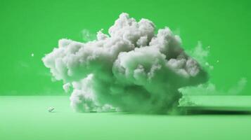 Cloud formation creates a dramatic effect against a vibrant green backdrop during a creative visual project photo