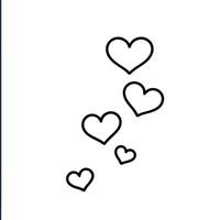 Black and white heart outline minimalist design. Heart outline simple sketch illustration vector