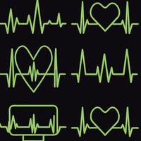 ECG waves heartbeat monitor line art design. Heartbeat monitor electrocardiogram ECG waves. vector