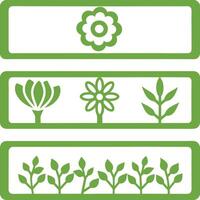 Beautiful botanical frame with flower and leaf silhouette art vector