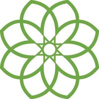 Elegant flower outline drawing for tattoo and artistic projects. vector