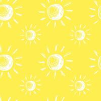 Abstract doodle seamless pattern. simple fabric print template with hand drawn sun symbol. Trendy childish background. vector