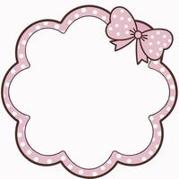 Pretty vintage frame with dotted bow for invitations and cards vector