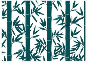 Bamboo horizontal frame on green. vector