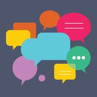 Abstract communication speech bubbles background in modern graphic style. vector