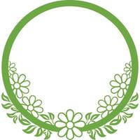 Decorative round border with beautiful flower design for invitations. vector