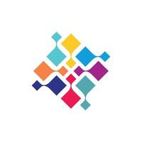 Decorative Diamond Shape Colorful Logo Template vector