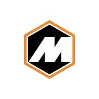 Letter M Initial in Hexagon Shape Logo Template vector