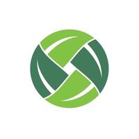 Green Ball Leaves in Circle Shape Logo Template vector