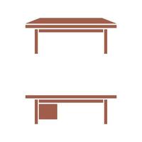 Simple Office Table Icon Logo Template vector