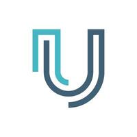 Two Color Lines Letter U Logo Template Illustration Design. EPS 10. vector