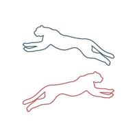Running Cheetah Line Art Template Illustration Design. EPS 10. vector