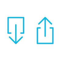 Set Blue Line Art Download and Upload Icon Illustration Design. EPS 10. vector