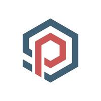 Hexagonal Letter P Inside Icon Logo Template Illustration Design. EPS 10. vector