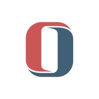 Two Side Red Blue Letter O Logo Template Illustration Design. EPS 10. vector