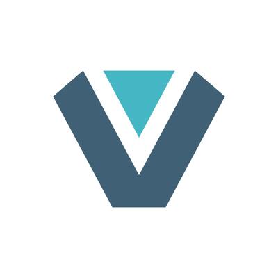 Blue Triangle Letter V Logo Template Illustration Design. EPS 10.
