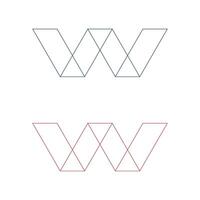 Set Thin Lines Letter W Logo Template Illustration Design. EPS 10. vector