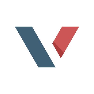 Blue Red Letter V Logo Template Illustration Design. EPS 10.