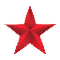 Red star 3d icon on white background. Element 9maya illustration vector