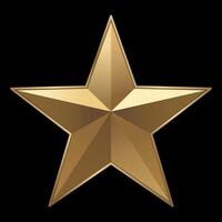 Gold star icon on isolated black background. Ranking review icon for websites and mobile apps. illustration vector