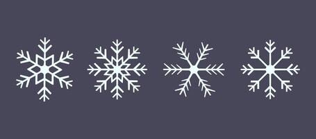 Set of cute snowflake icons on isolated background New Year ornament Symbols vector