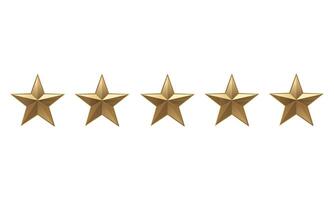 Five gold stars icon on isolated background. Rating review icon for websites and mobile apps. illustration vector