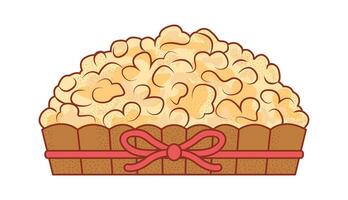 Popcorn in a box. Popcorn is a staple snack for watching films. Isolated on a white background. images vector