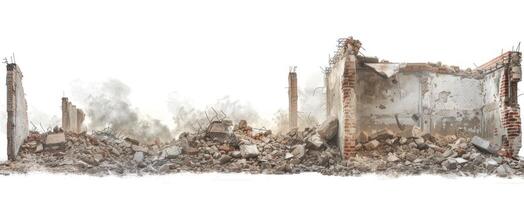 A drawing of a building that has been destroyed photo