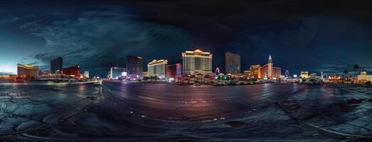 A 360 - view of the las strip at night photo