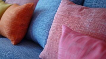 Colorful pillows on a couch photo