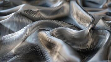 A close up of a fabric with a wavy pattern photo