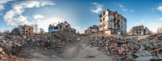 A 360 - view of a destroyed city photo