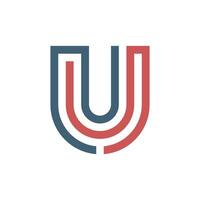 Two Color Monoline Letter U Logo Template Illustration Design. EPS 10. vector