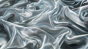 A close up of a silver fabric with waves photo