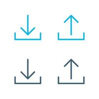 Set Blue Download and Upload Icon Illustration Design. EPS 10. vector