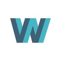 Two Side Color 3D Letter W Logo Template Illustration Design. EPS 10. vector