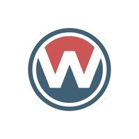 Two Color Circle Letter W Logo Template Illustration Design. EPS 10. vector
