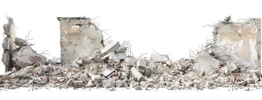 A large pile of rubble is shown in this image photo