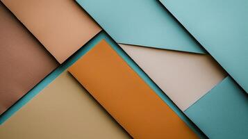 Colorful paper background with triangles and squares photo